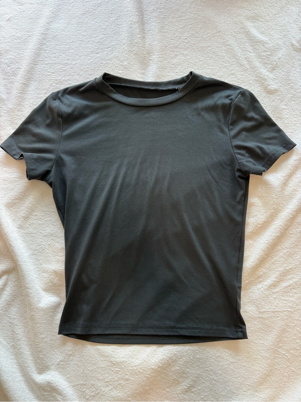 SHEIN Black Short-Sleeve Crewneck Tee